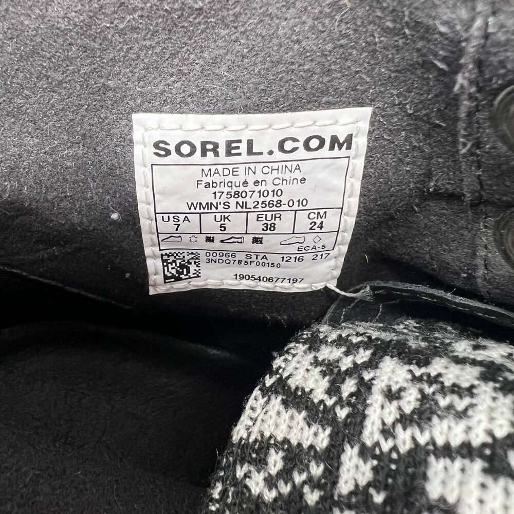 Sorel Boots Women's Size 7 Black White Hidden Wedge Ankle Booties Normcore - Picture 12 of 12